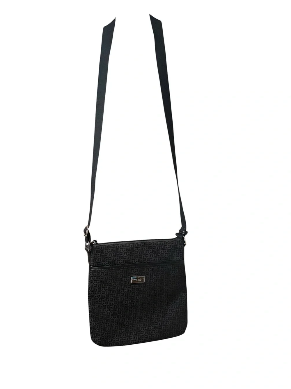 Tommy Hilfiger Black logo Crossbody Messenger Bag purse convenient for travel